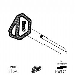 17 1169 ΚΛΕΙΔΙ KAWASAKI KW15BP (5 ΤΕΜ.)