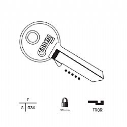 23 1484 ΚΛΕΙΔΙ TRI-CIRCLE (TL8) (5 ΤΕΜ.)