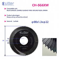 060070 ΜΑΧΑΙΡΙ CUTTER HOUSE CARBIDE Φ80Χ1.3ΧΦ22 CH-SG6XW